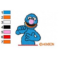Sesame Street Grover 01 Embroidery Design